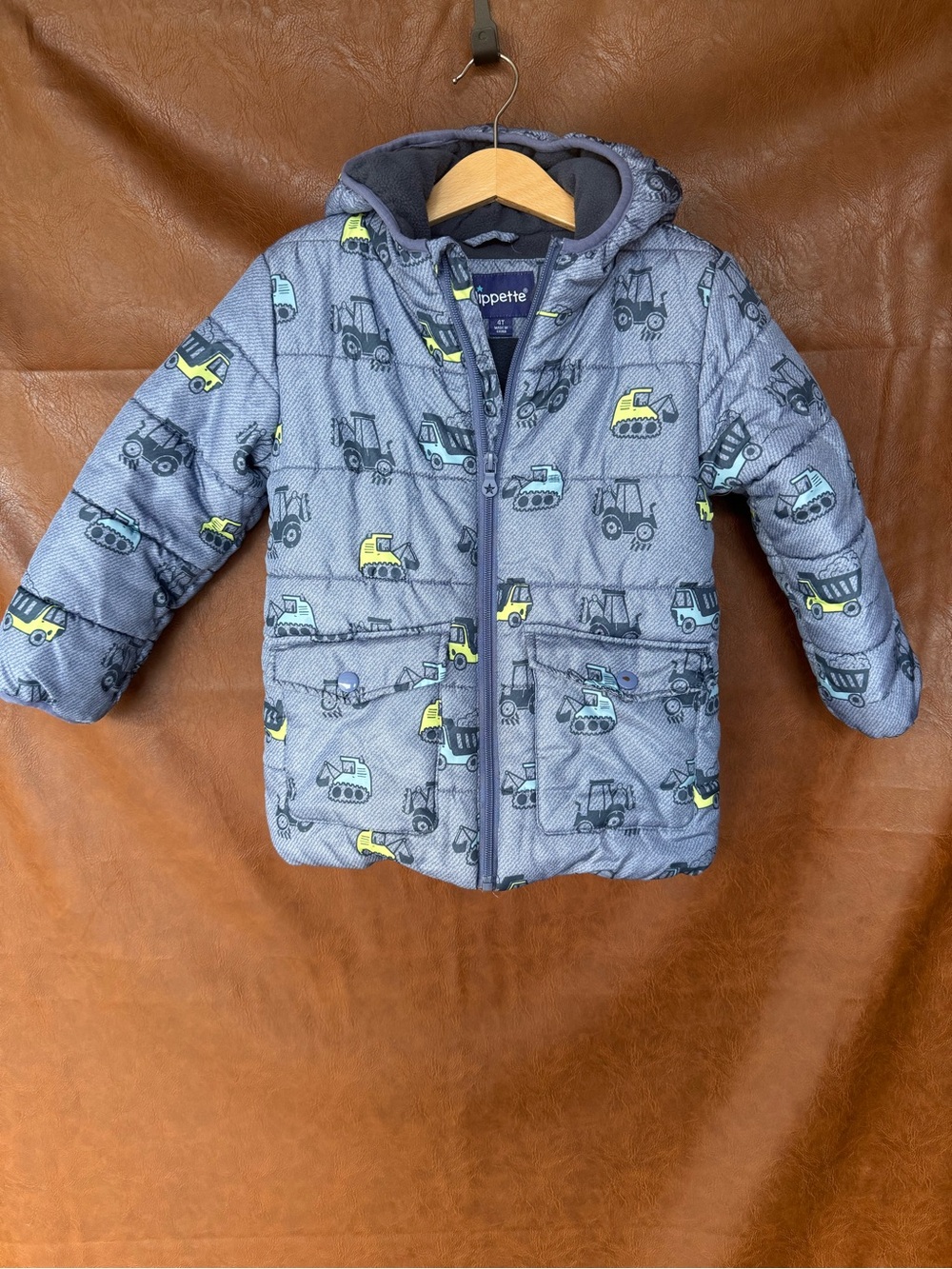 Wippette Boys 4T Construction Truck Puffer Jacket